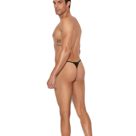 Experience ultimate comfort and style Mens black g-string pouch with T back - Picture 5 of 8